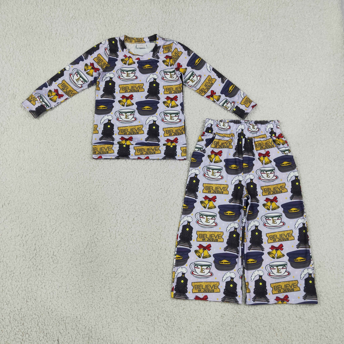 NEW RTS NO MOQ milk silk GLP3641 Baby Girls Long Sleeve Top Pockets Flare Pant Casual Set