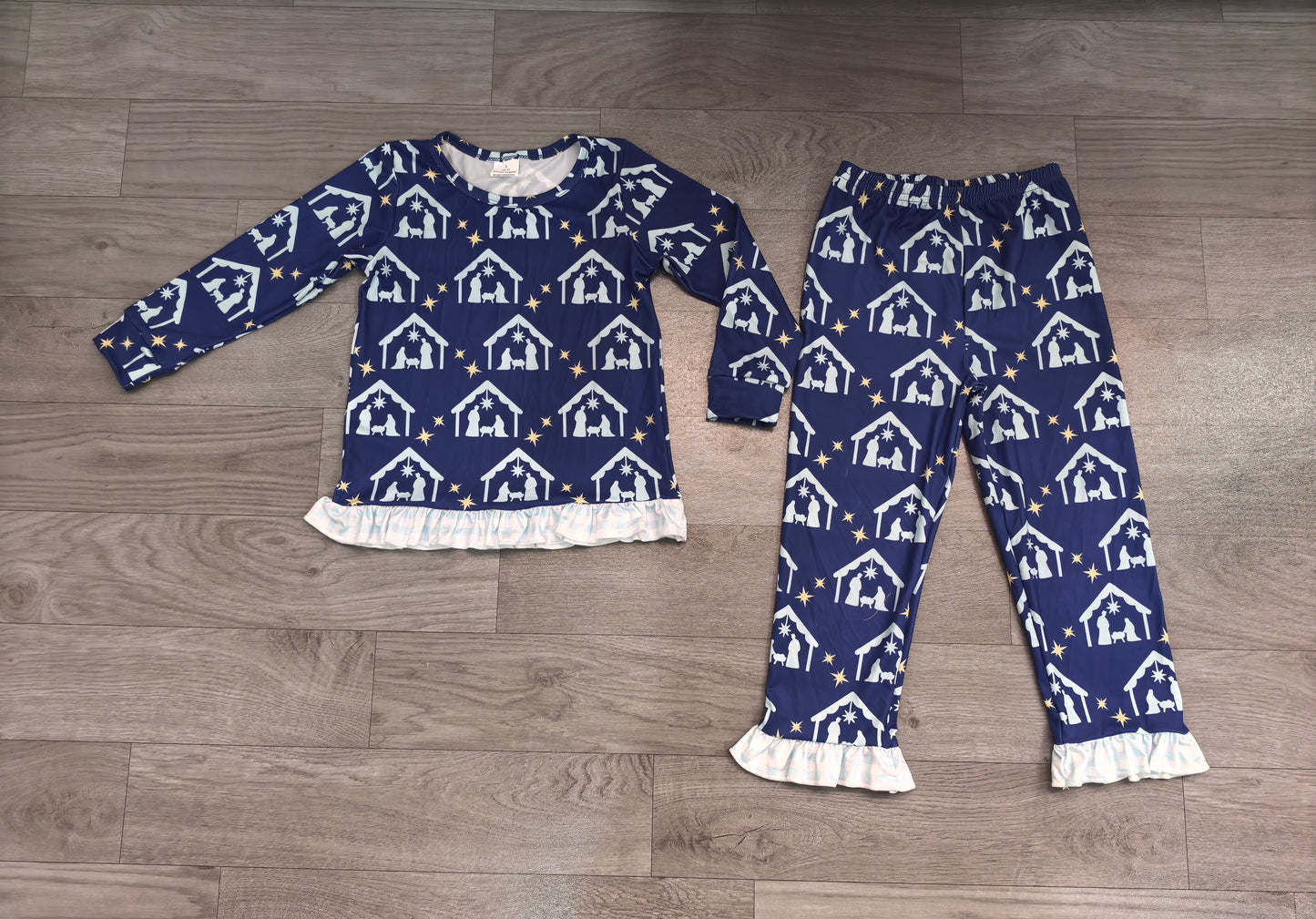 (Sample) No moq milk silk GLP3659  Baby Girls Long Sleeve Top Ruffle Pant Casual Clothes Set