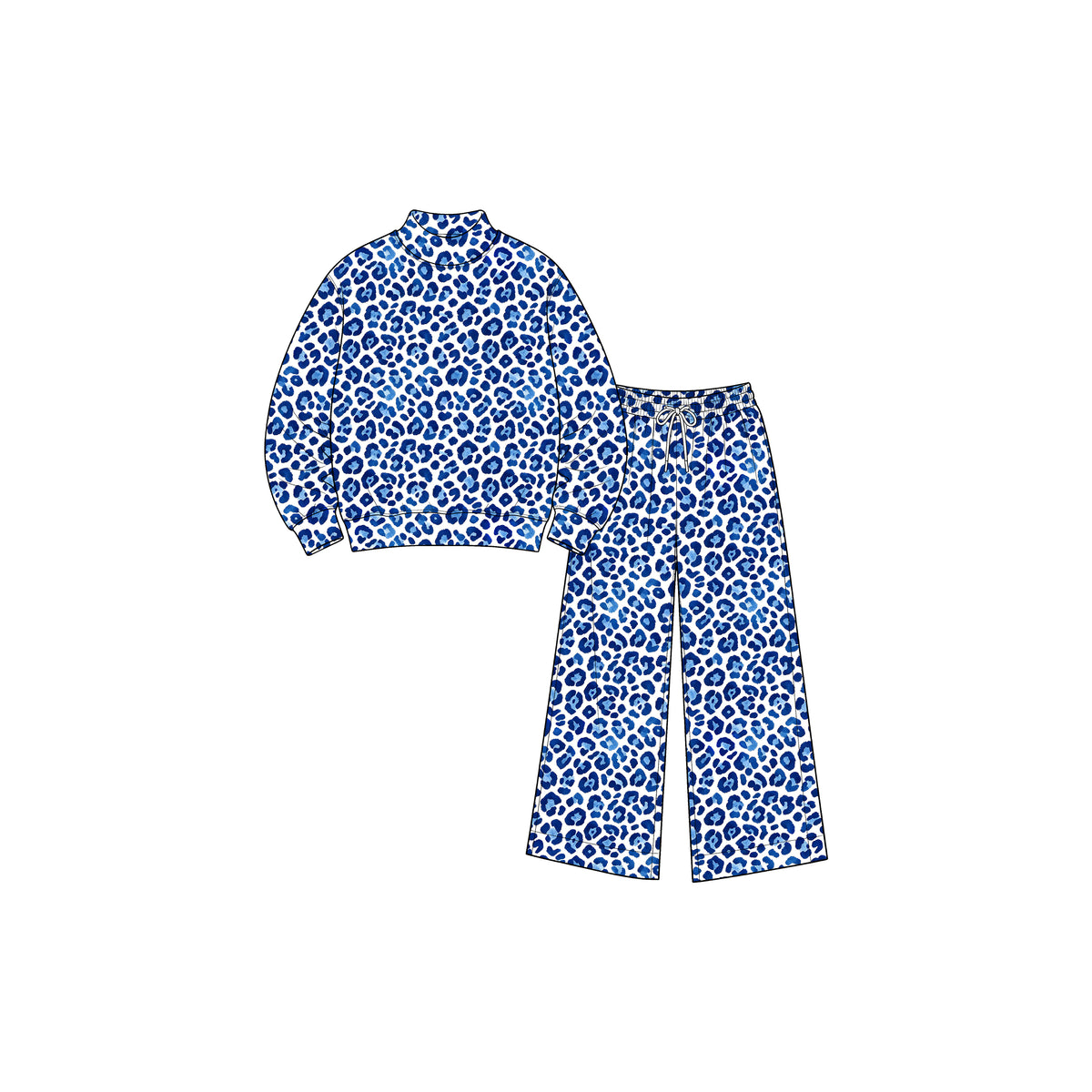 (Preorder new) No moq Yoga Baby Girls Boys High Neck Leopard Long Sleeve Top Pockets Pants Yoga Active Set