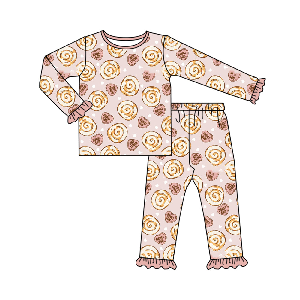 (Preorder new) No moq Baby Boys And Girls Heart Print Long Sleeve Pajama Set Zipper Romper