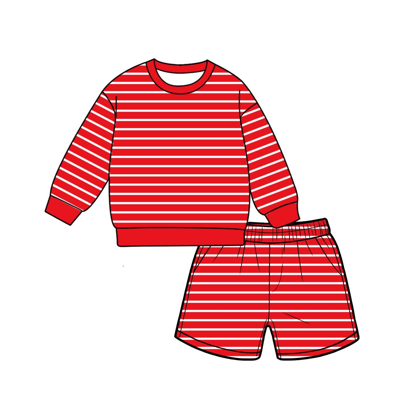 (Preorder new) No moq Adult Women Stripe Crew Neck Short Sleeve Shirt Top And Shorts Yoga Active Sports Clothes Set