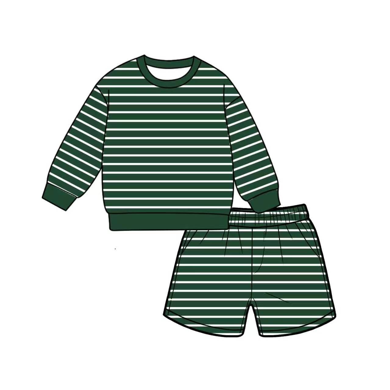 (Preorder new) No moq Adult Women Stripe Crew Neck Short Sleeve Shirt Top And Shorts Yoga Active Sports Clothes Set