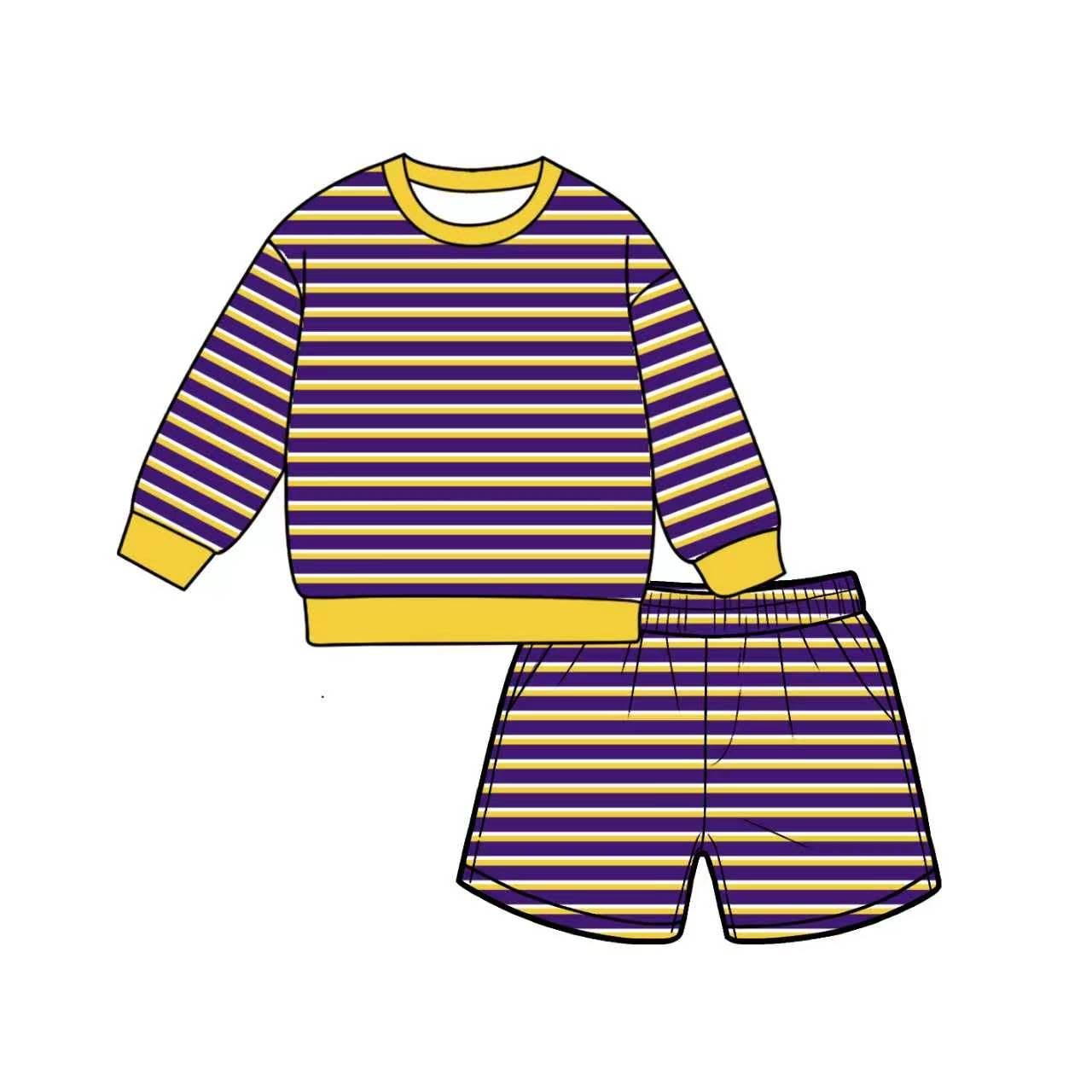 (Preorder new) No moq Adult Women Stripe Crew Neck Short Sleeve Shirt Top And Shorts Yoga Active Sports Clothes Set