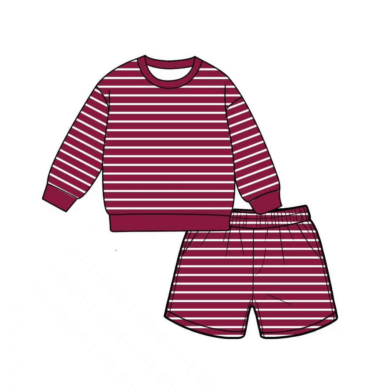 (Preorder new) No moq Adult Women Stripe Crew Neck Short Sleeve Shirt Top And Shorts Yoga Active Sports Clothes Set