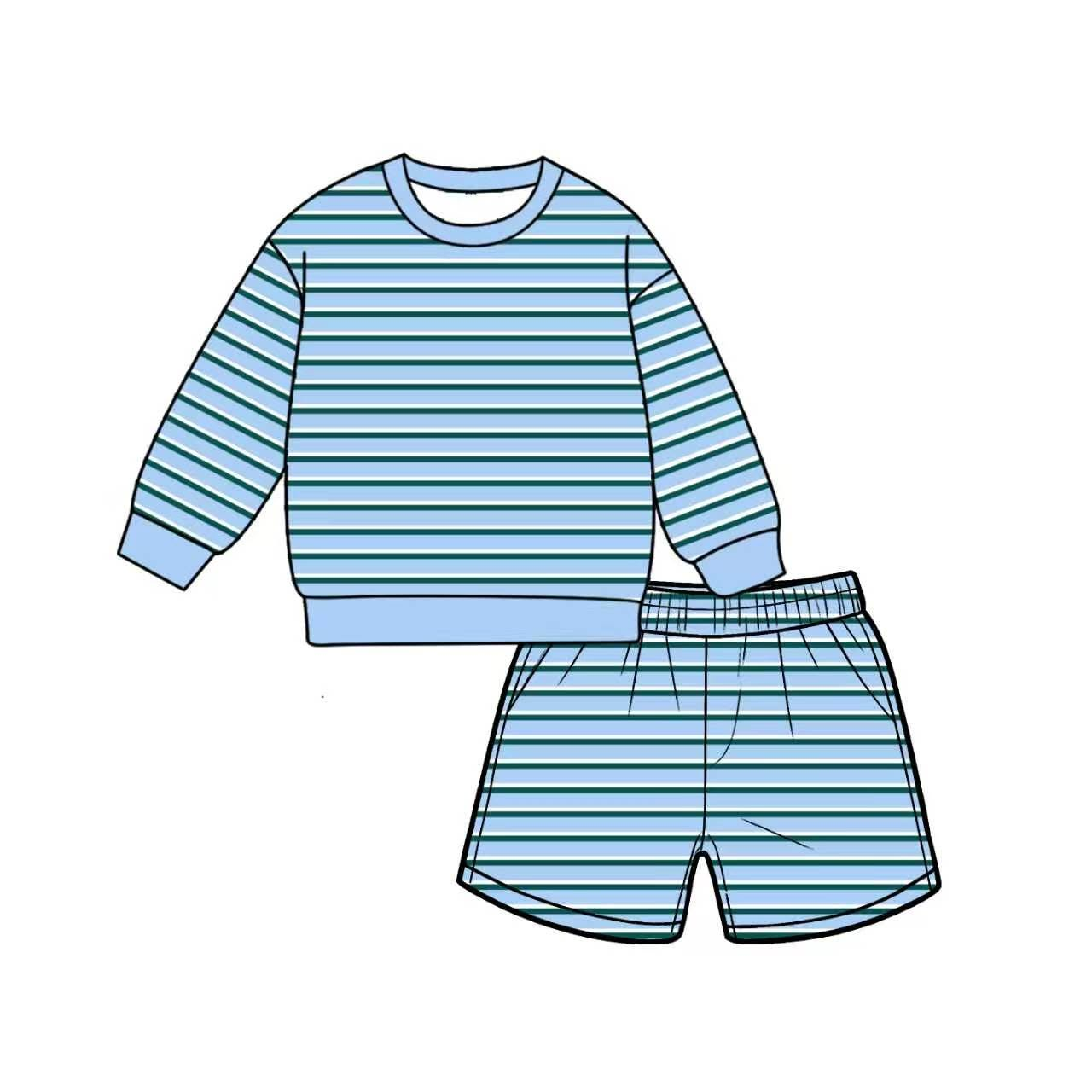 (Preorder new) No moq Adult Women Stripe Crew Neck Short Sleeve Shirt Top And Shorts Yoga Active Sports Clothes Set
