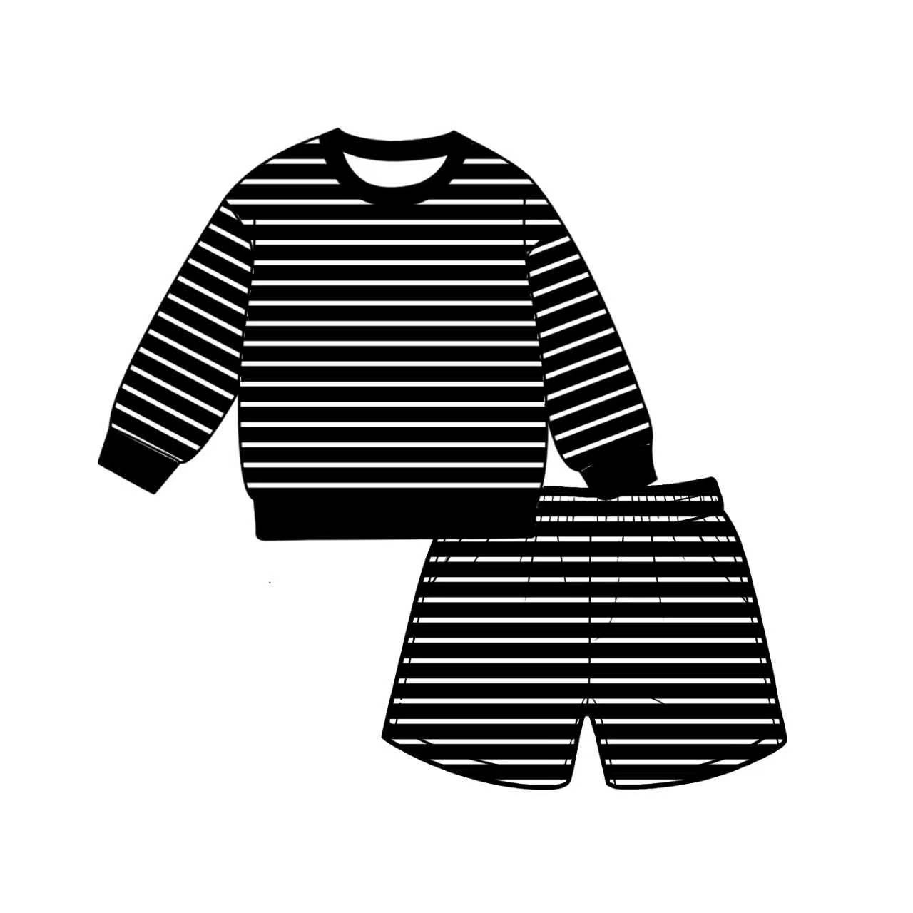 (Preorder new) No moq Adult Women Stripe Crew Neck Short Sleeve Shirt Top And Shorts Yoga Active Sports Clothes Set