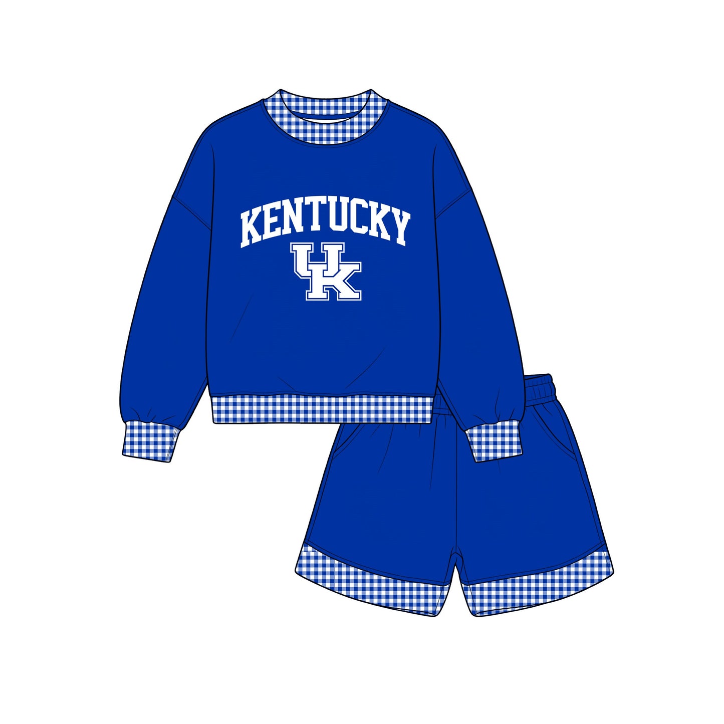 (Preorder new) No moq Adult Women Letter Print Long Sleeve Top Shorts Two Piece Team Clothes Set