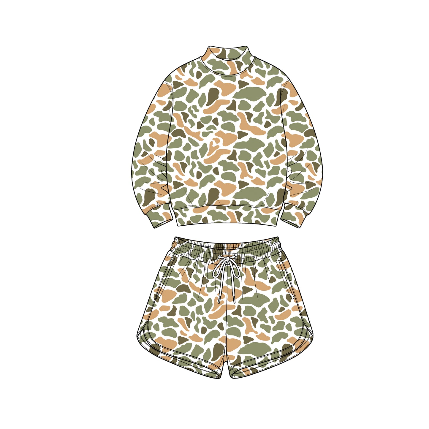 (Preorder new) No moq Yoga Adult Camo Print Long Sleeve Top Pockets Pants Woman Yoga Clothes Set