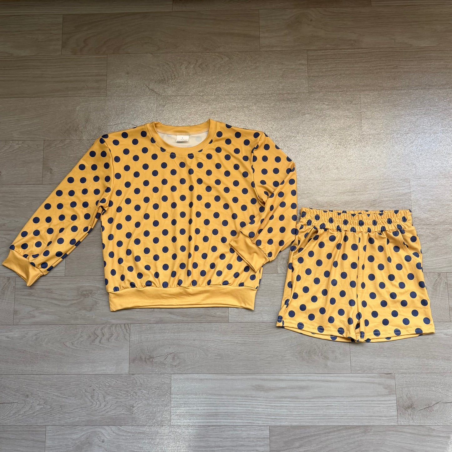 (Sample) No moq milk silk GLS0205 Baby Girls Long Sleeve Polka Dots Top Pockets Short Casual Outfit