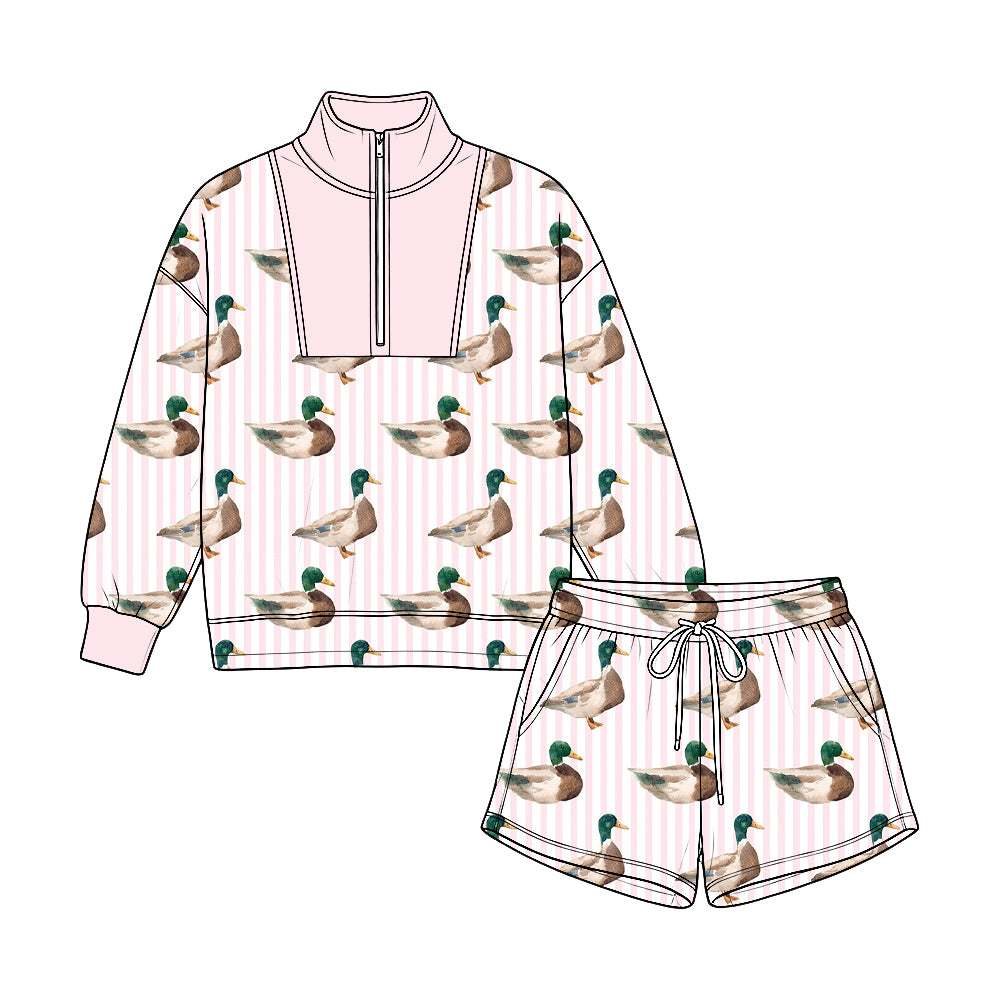 (Preorder new) No moq Baby Girls Boys Camo Print Half Zip Stand Collar Long Sleeve Top Drawstring Short Fall Casual Clothing Set