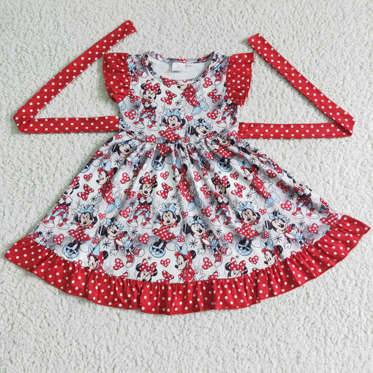 Cute Clothes GSD0043 Little Girls Fashion Red  Knee Length Dress
