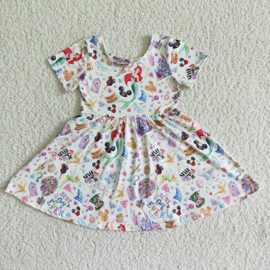 Cute Clothes GSD0050 Baby Girls Cute White Casual Knee Length Dresses