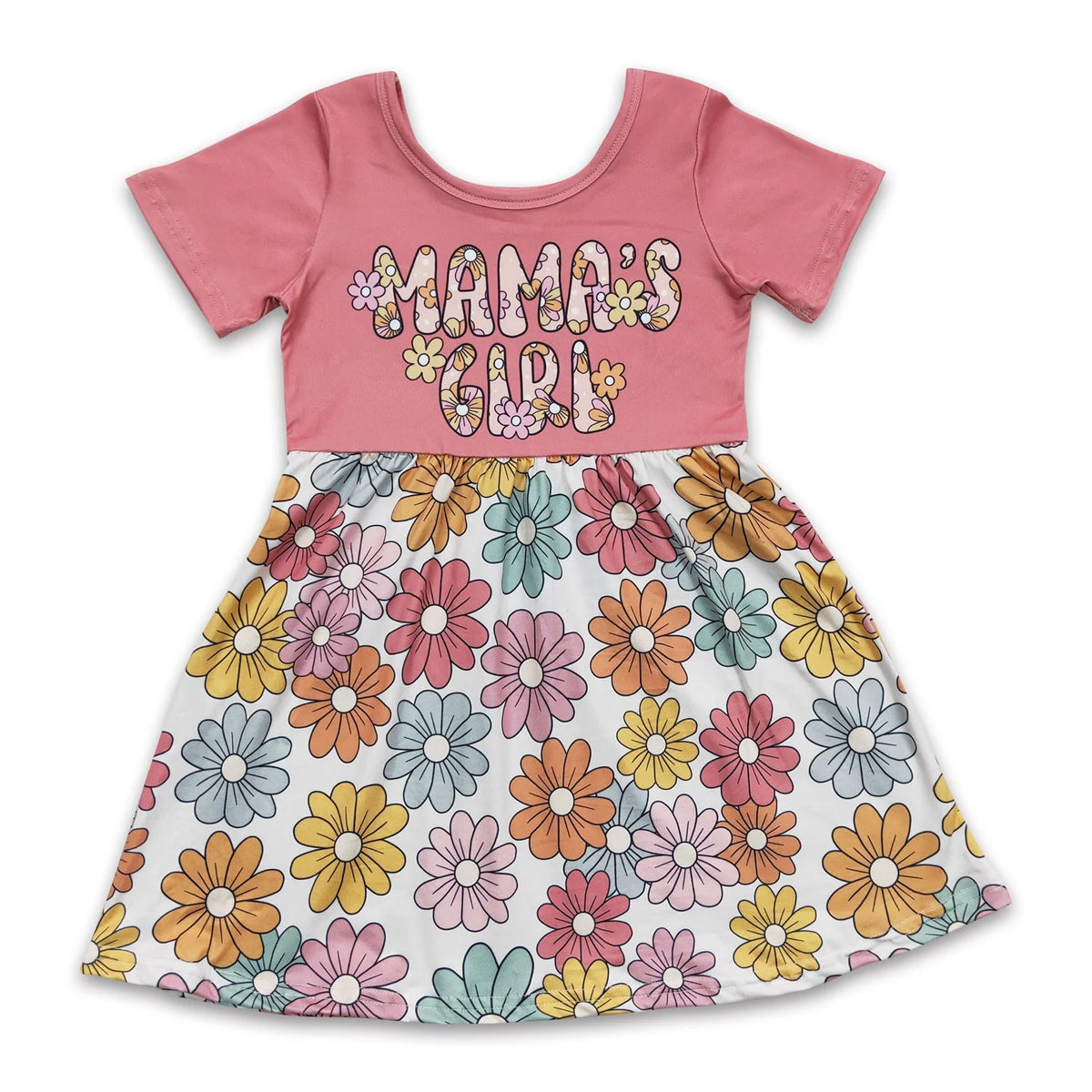 RTS NO MOQ Sibling baby girl clothes Pink short sleeve pants sets and dress