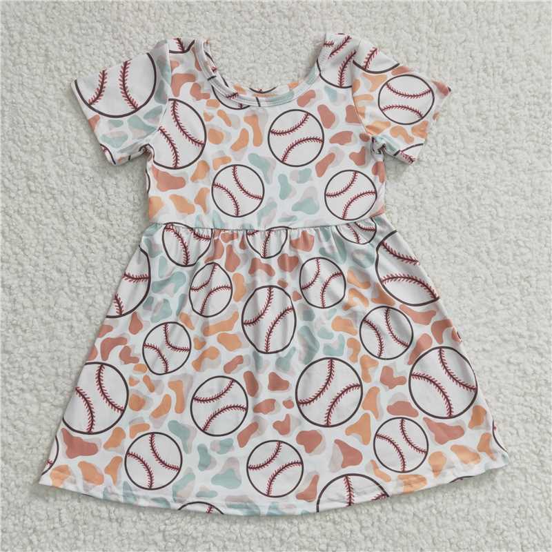 RTS NO MOQ baby Girls Clothes baseball short sleeve shorts Sets and dress