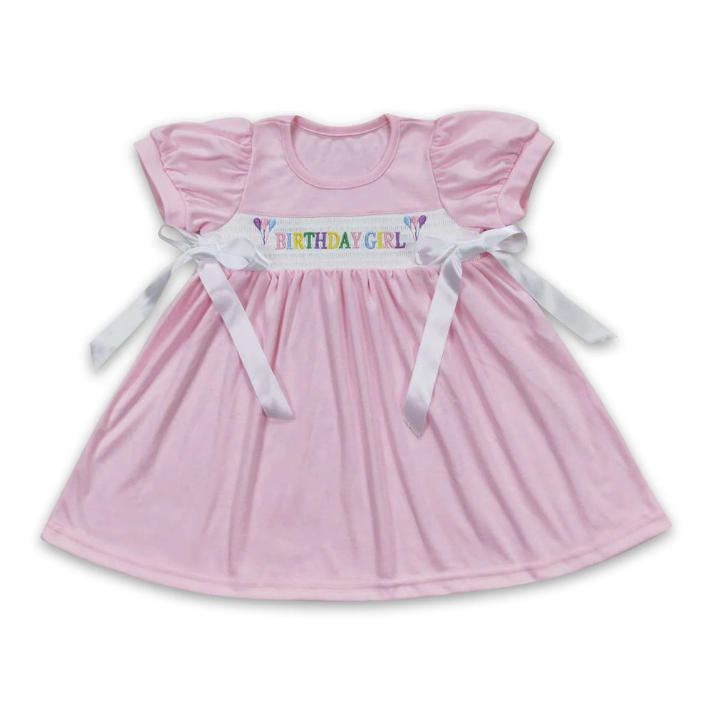 RTS NO MOQ Sibling milk silk Baby Girls Cute Summer Birthday Print Knee Length Casual Dress