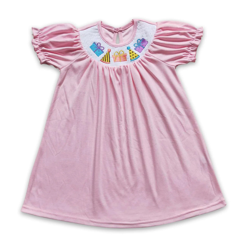 RTS NO MOQ Sibling milk silk Baby Girls Cute Summer Birthday Print Knee Length Casual Dress