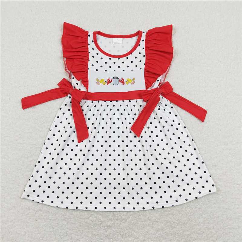 RTS NO MOQ baby Girls Clothes embroidery short sleeve shorts Sets and romper and dress