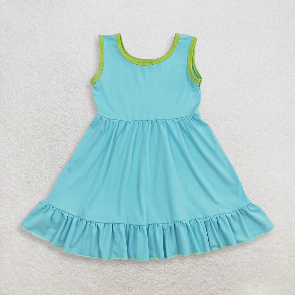 RTS NO MOQ Sibling Baby Girls Sleeveless Ruffle Dress Cute Summer Casual Dress for Infants