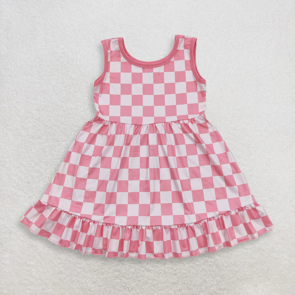 RTS NO MOQ Sibling Baby Girls Sleeveless Ruffle Dress Cute Summer Casual Dress for Infants