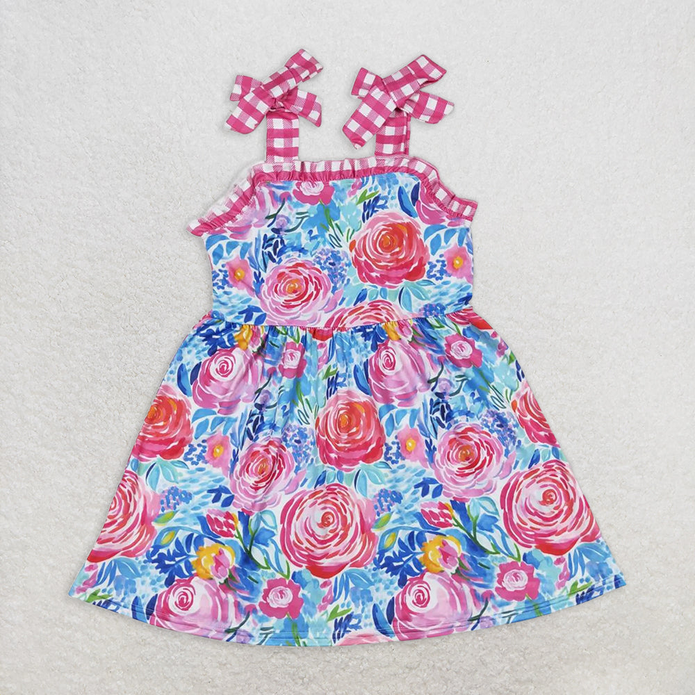 RTS NO MOQ Girls clothes floral short sleeve Clothes Sets dress romper