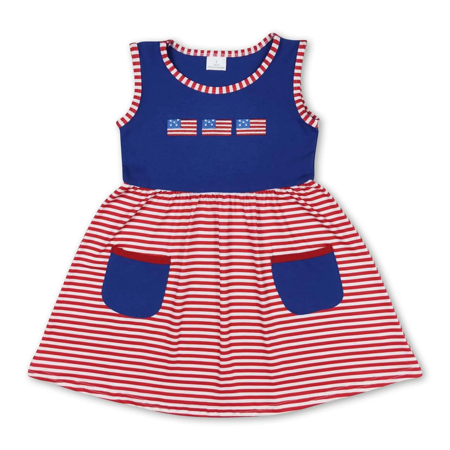RTS NO MOQ Sibling milk silk Baby Girls Boys Summer 4th Of July Flag Print Tops And Shorts Clothes Set Dress Rompers