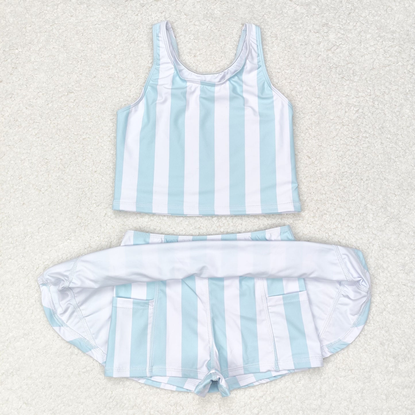 RTS NO MOQ baby girl clothes Short Skirt Set & Swimsuit