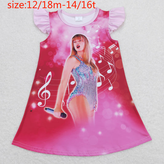 Cute Clothes GSD1126 Baby Girl's Pink Flutter Sleeve Dress Infant Girls' Clothing