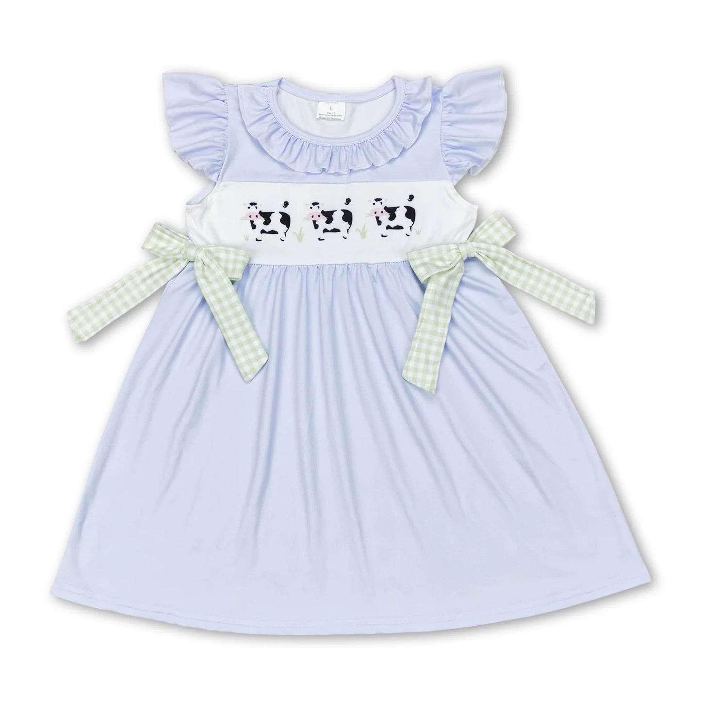 RTS NO MOQ Sibling milk silk Baby Girls And Boys Western Cow Print Sibling Outfits Dresses And Rompers