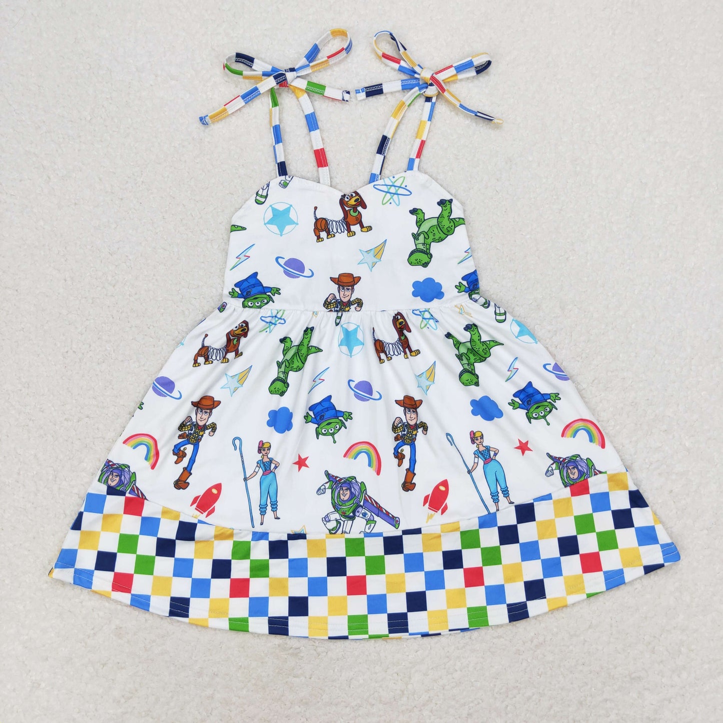 Cute Clothes GSD1350 Baby Girls Straps Ruffles Knee Length Dresses