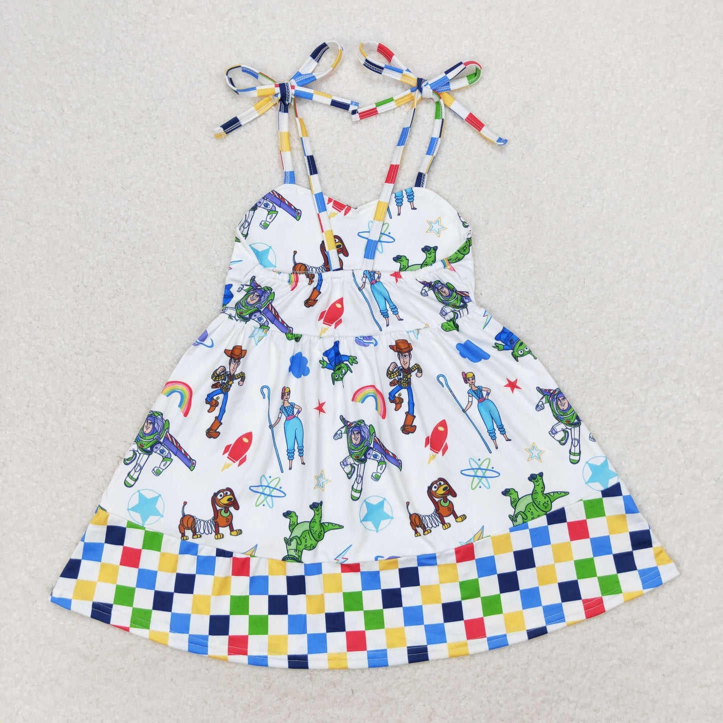 Cute Clothes GSD1350 Baby Girls Straps Ruffles Knee Length Dresses