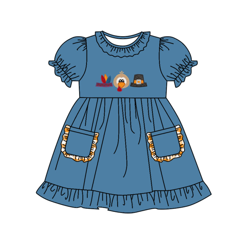 no moq GSD1359 Turkey Pocket Short Sleeve Dress
