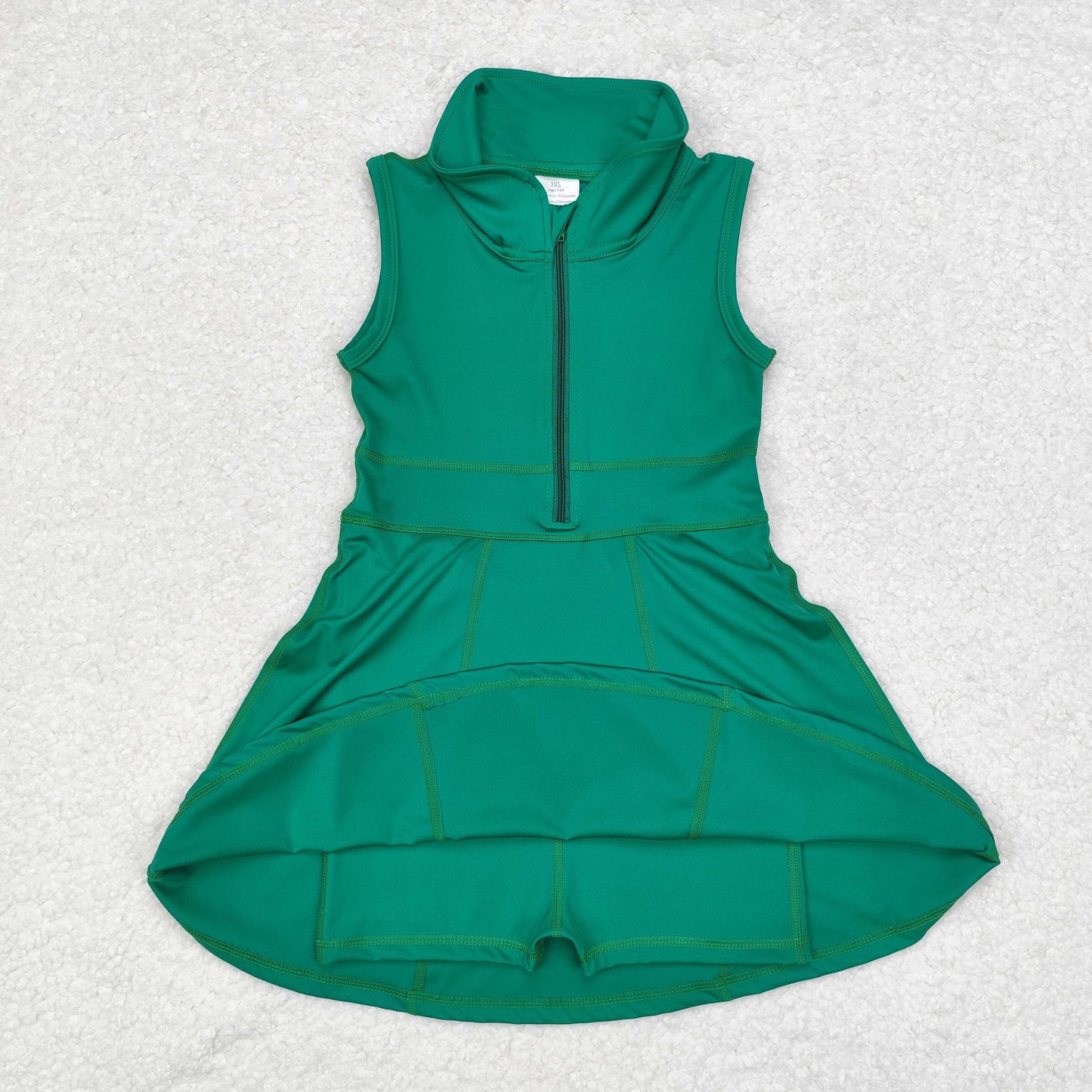 RTS NO MOQ Military green camouflage zipper yoga sleeveless dress
