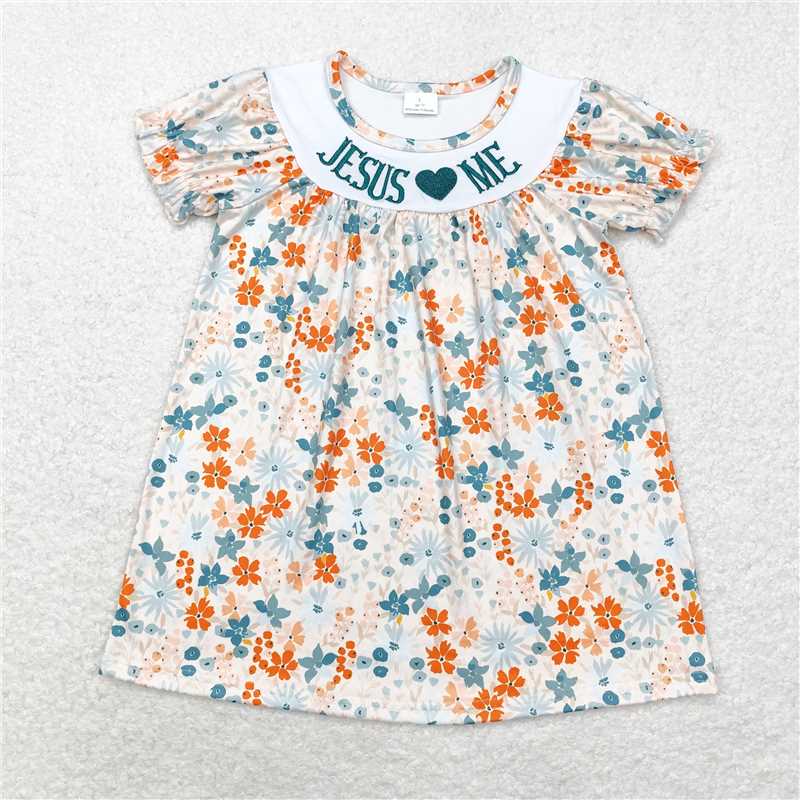RTS baby girls clothes embroidery Short Sleeve pants sets dress romper