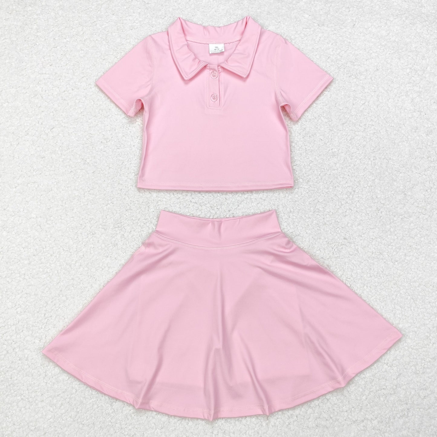 RTS NO MOQ baby girl clothes Pure black short-sleeved skirt yoga suit