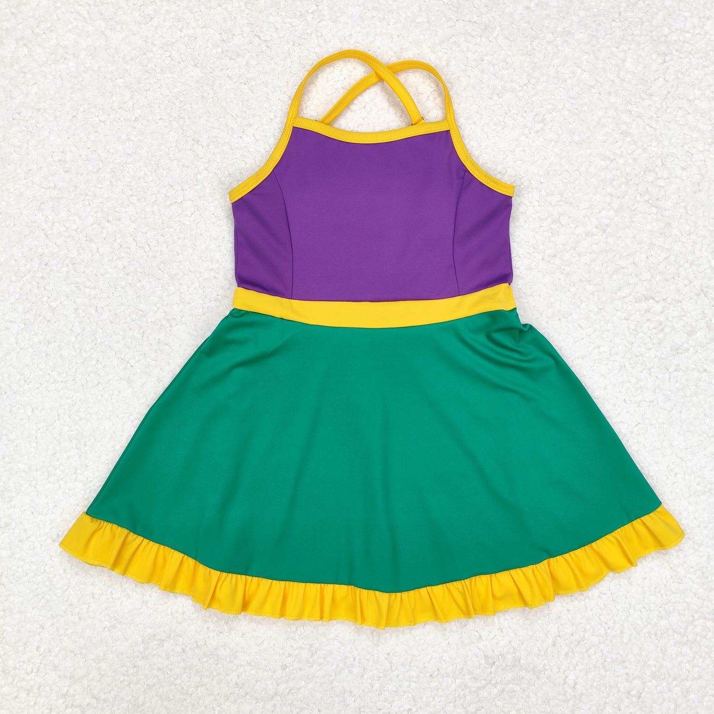 RTS NO MOQ baby girl clothes YOGA Short Skirt Set & Swimsuit