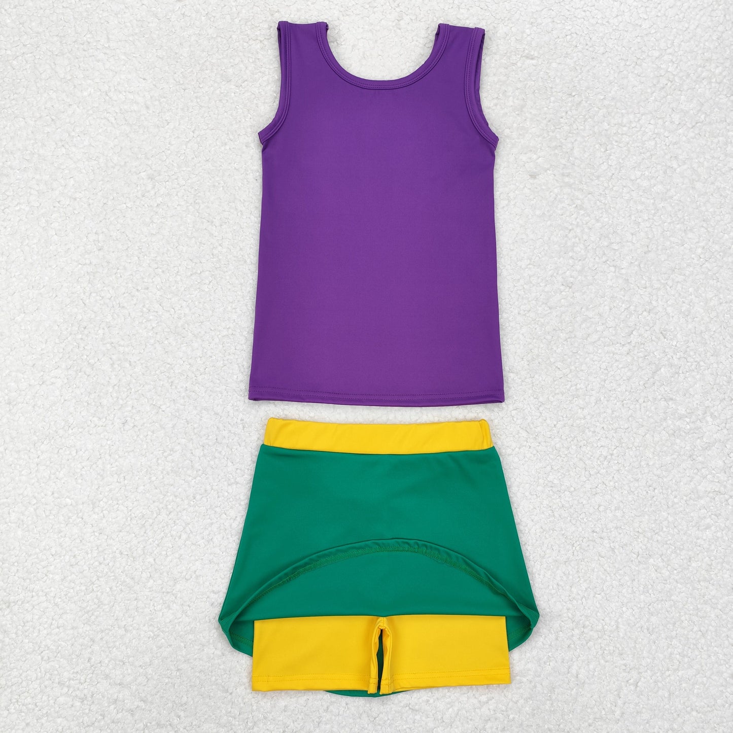RTS NO MOQ baby girl clothes YOGA Short Skirt Set & Swimsuit
