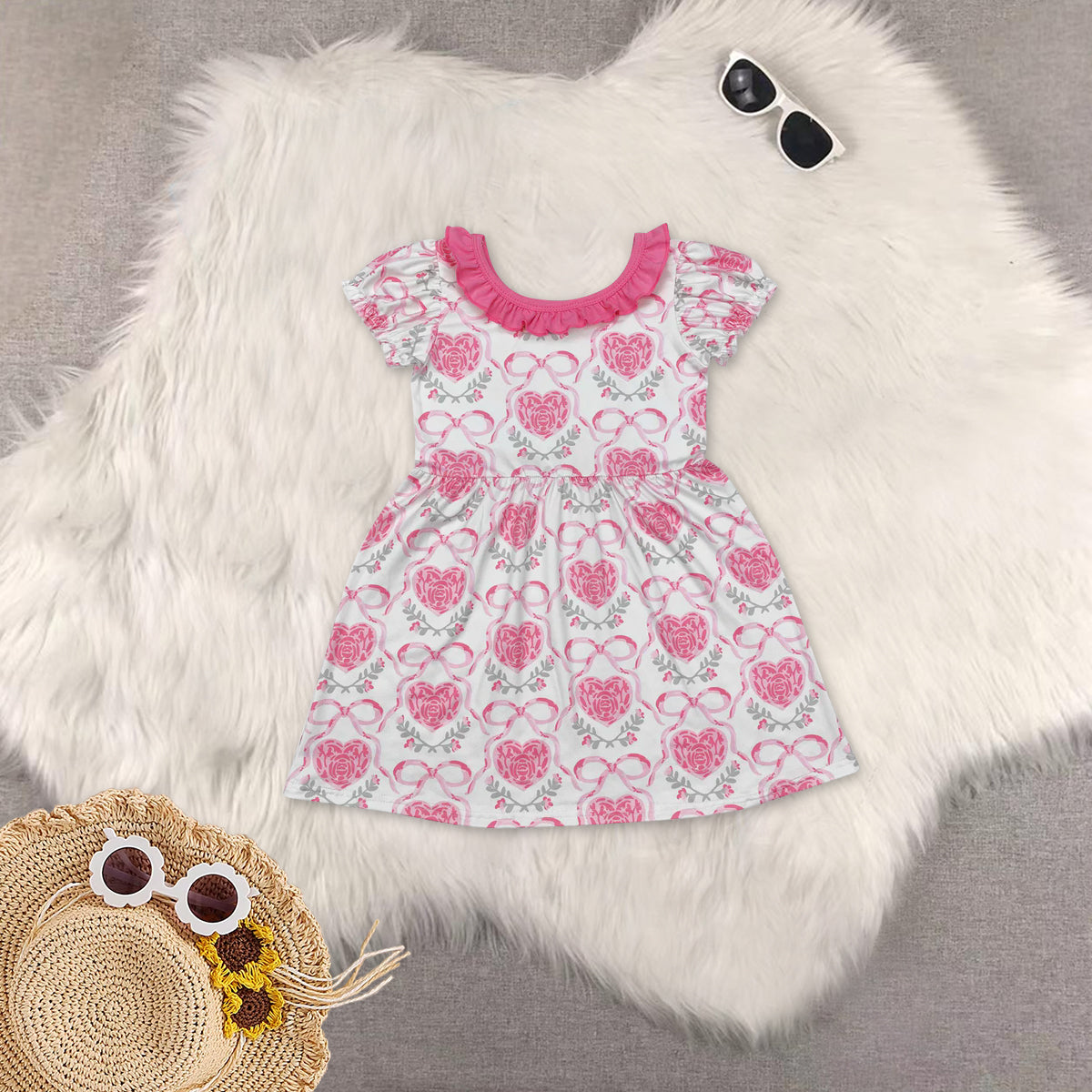 RTS NO MOQ Sibling Baby Girls Clothes short-sleeved pants sets and dress and pant