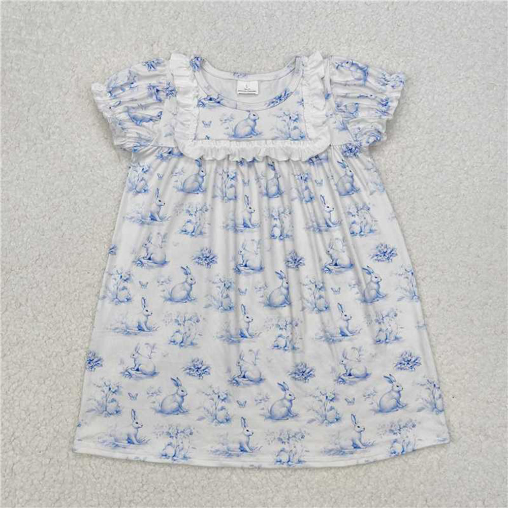 RTS NO MOQ baby girl clothes easter short-sleeved romper dress