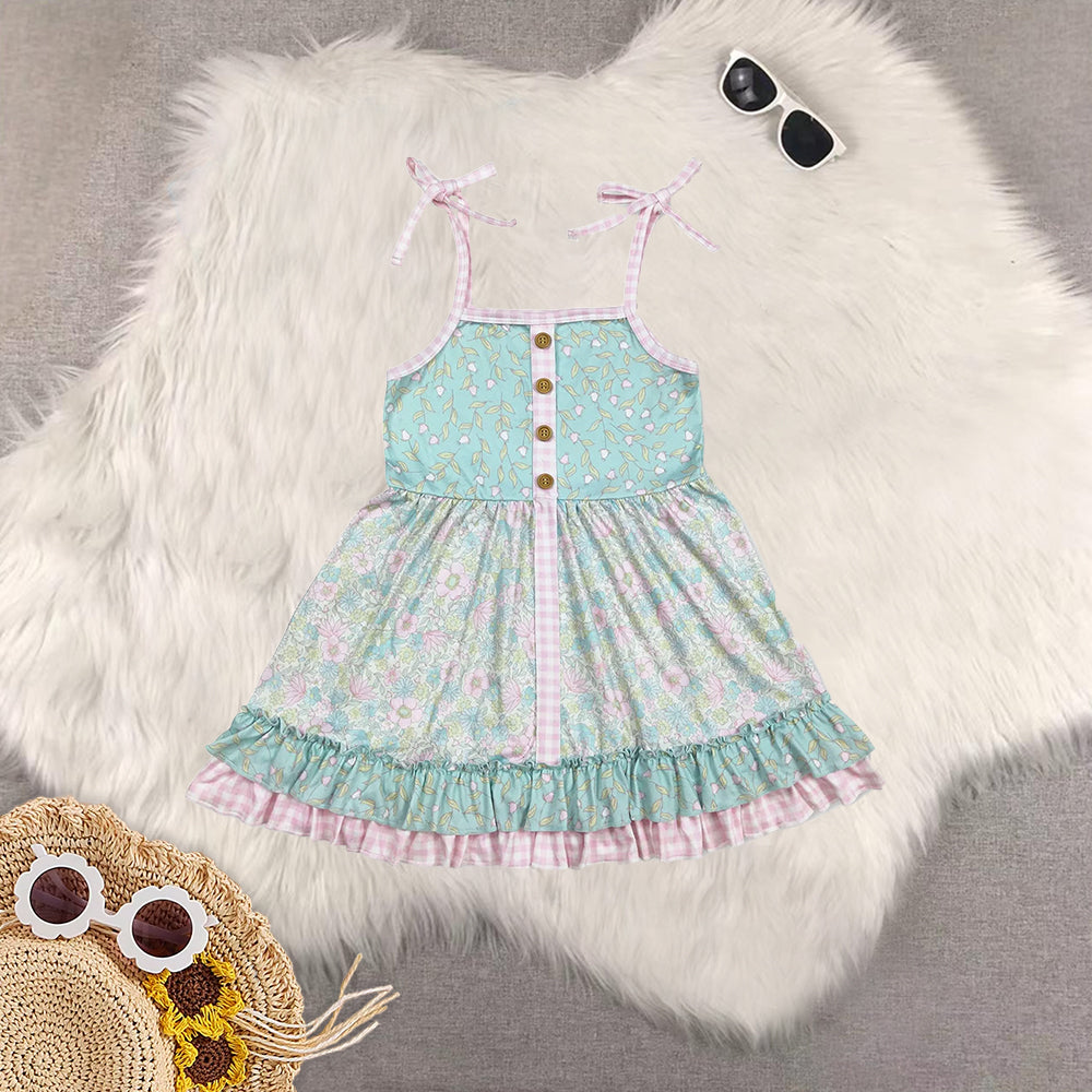 RTS NO MOQ Sibling Baby Girls Summer short sleeve dress