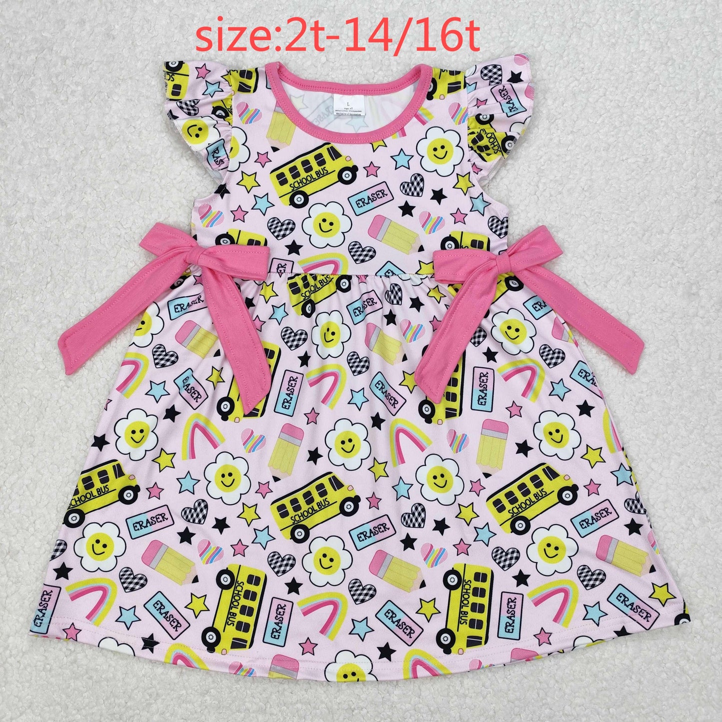 RTS NO MOQ baby Girls Clothes back to school short sleeve shorts Sets and dress