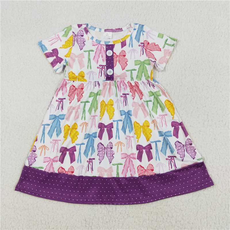 RTS NO MOQ baby boys girls Clothes bow short sleeve shorts Sets dress