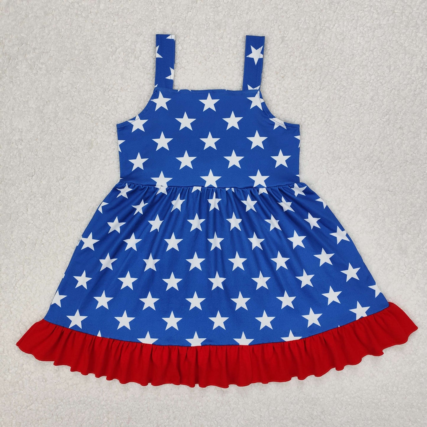 RTS NO MOQ baby girl clothes national day short-sleeved romper dress