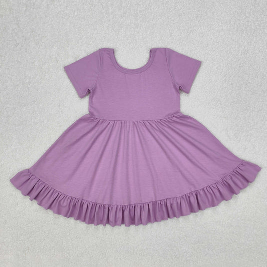 RTS NO MOQ ETA 5/7days Arrived GSD1914 Pure purple lace short-sleeved dress