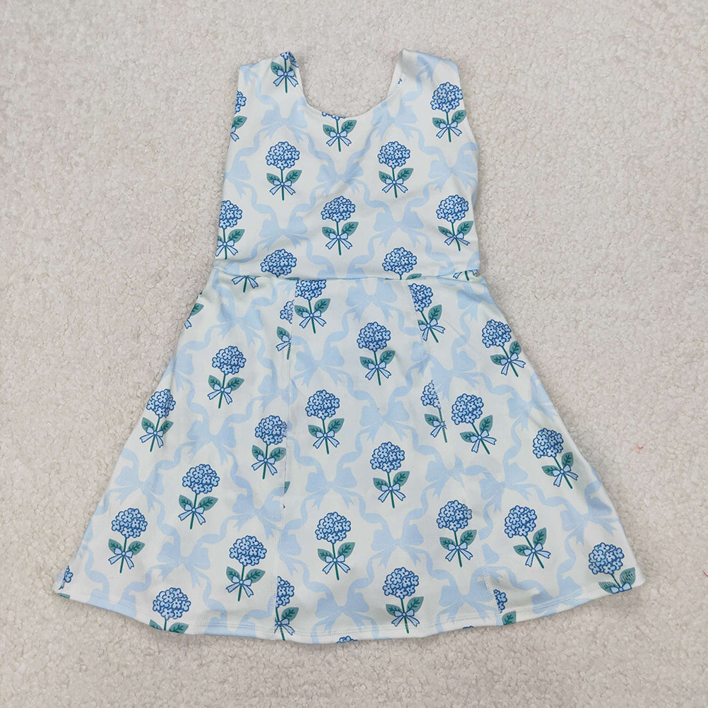 RTS NO MOQ Sibling Baby Girls Sleeveless Skort Knee Length Dresses Active Wear for Kids
