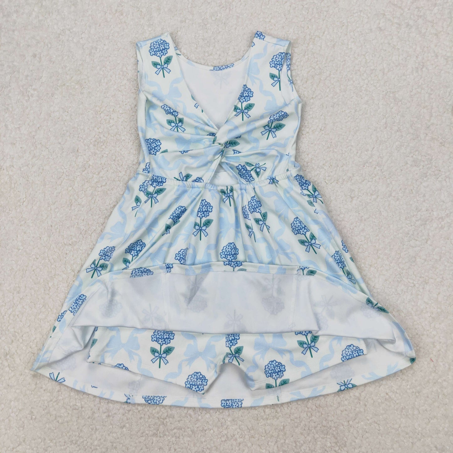 RTS NO MOQ baby girl clothes yoga floral short-sleeved skirt sets