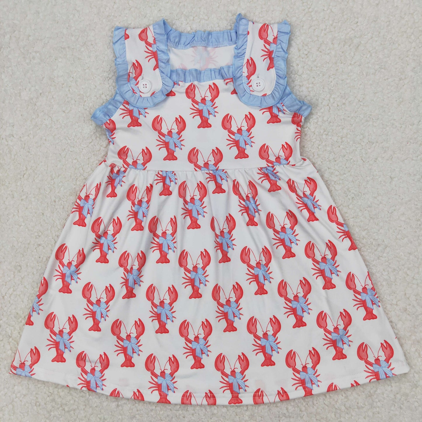 RTS baby girls clothes crayfish short Sleeve dress romper