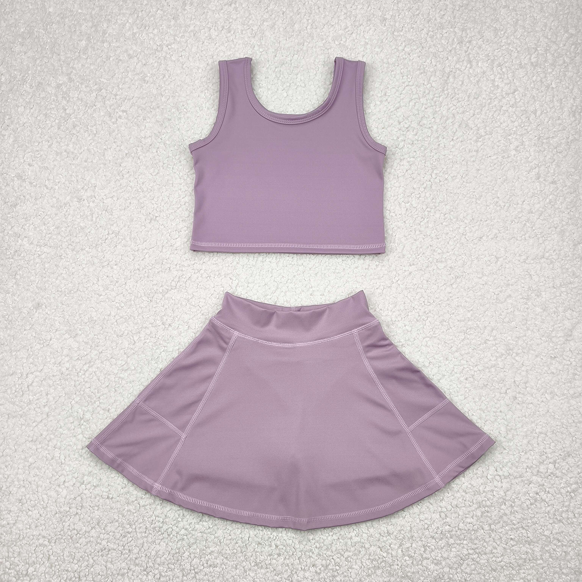 RTS NO MOQ baby girl clothes Solid red sleeveless skirt yoga set