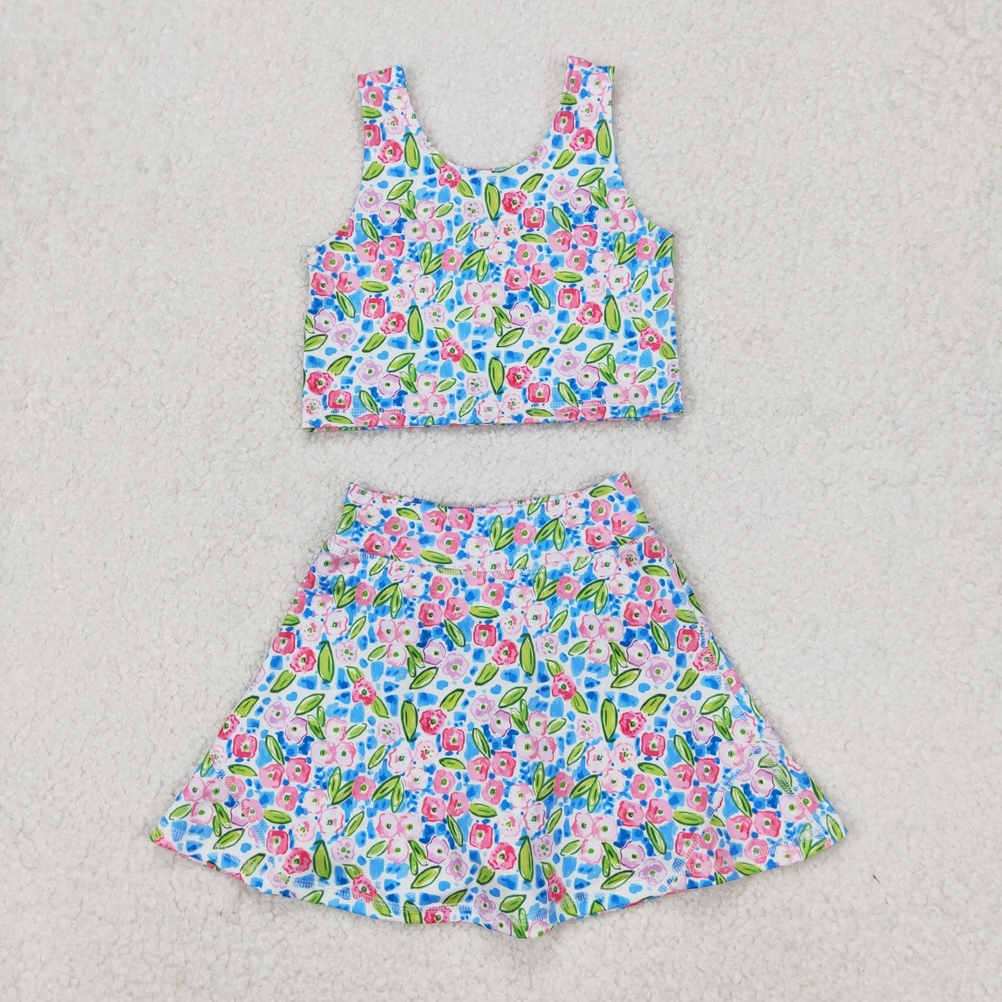 RTS NO MOQ Girls clothes yoga short sleeve Clothes Sets dress