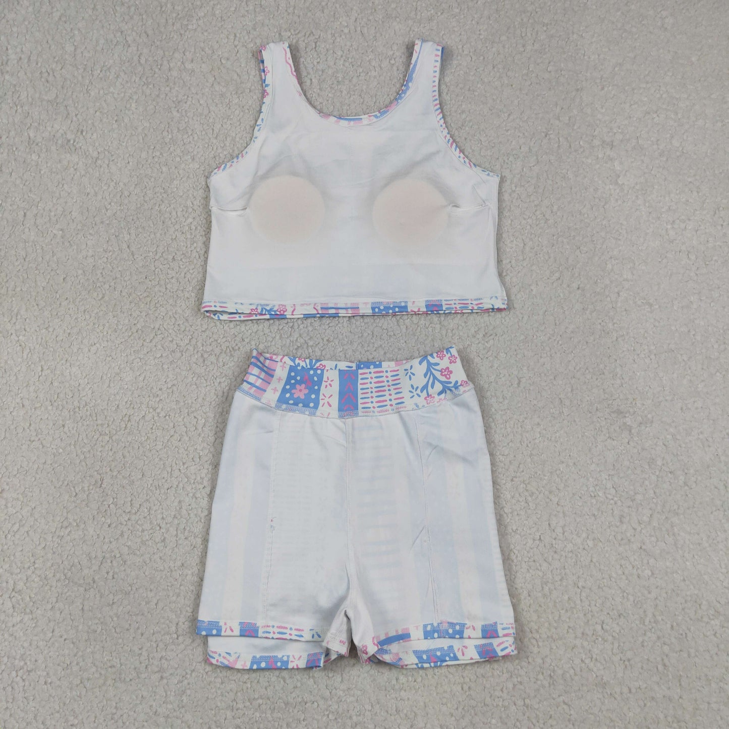RTS NO MOQ yoga fabric GSD1995 Baby Girls Floral Active Wear Top Skort Active Clothes Sets