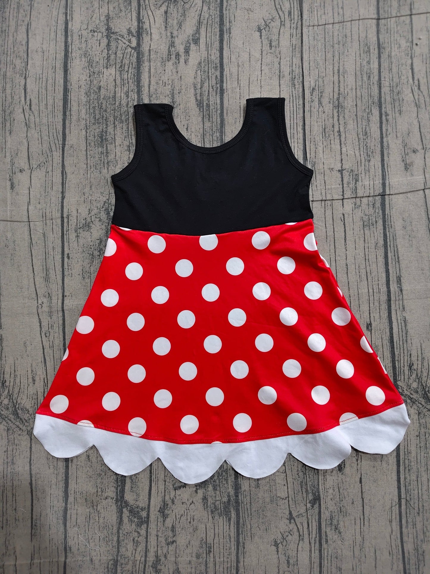 (Pre Order) No moq Baby Girls Black Polka Dots Knee Length Dresses